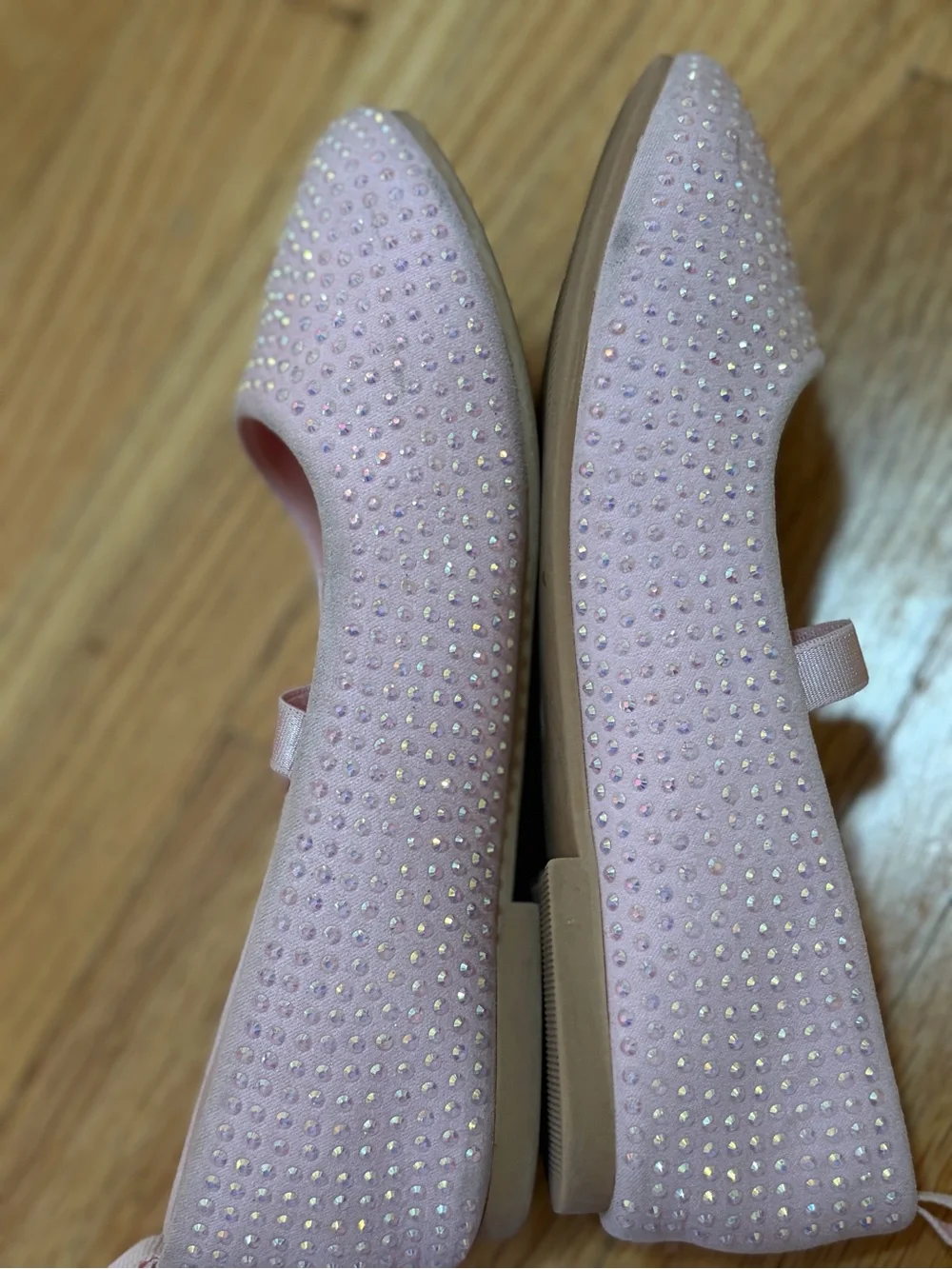 Barbie Light Pink Rhinestone Mary Jane Flats